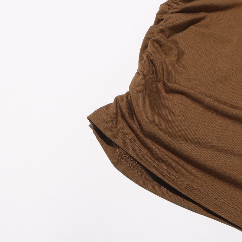 Abbigliamento da donna, top senza maniche con colletto a volant, nuovo temperamento, design con lacci plissettati, vestibilità attillata._voghion.com