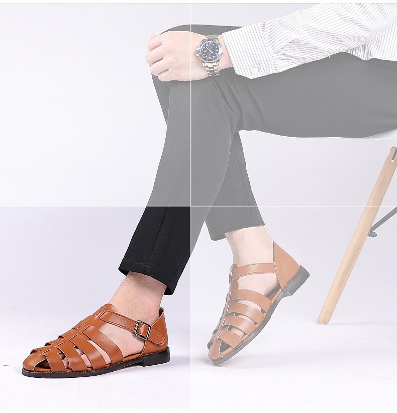 Große Größe 2024 neue Casual Sandalen Herrenmode Trend Römerschuhe_voghion.com