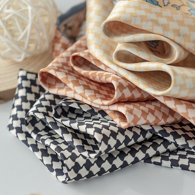 British printed simulated silk scarf, spring and summer thin elegant floral long ribbon professional scarf_voghion.com