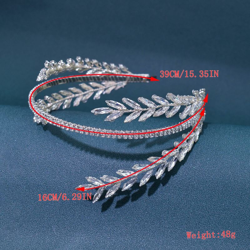 Cerchietto per capelli da donna con strass di cristallo fatto a mano, accessori per capelli da sposa, elegante design floreale, diamanti in argento e oro_voghion.com