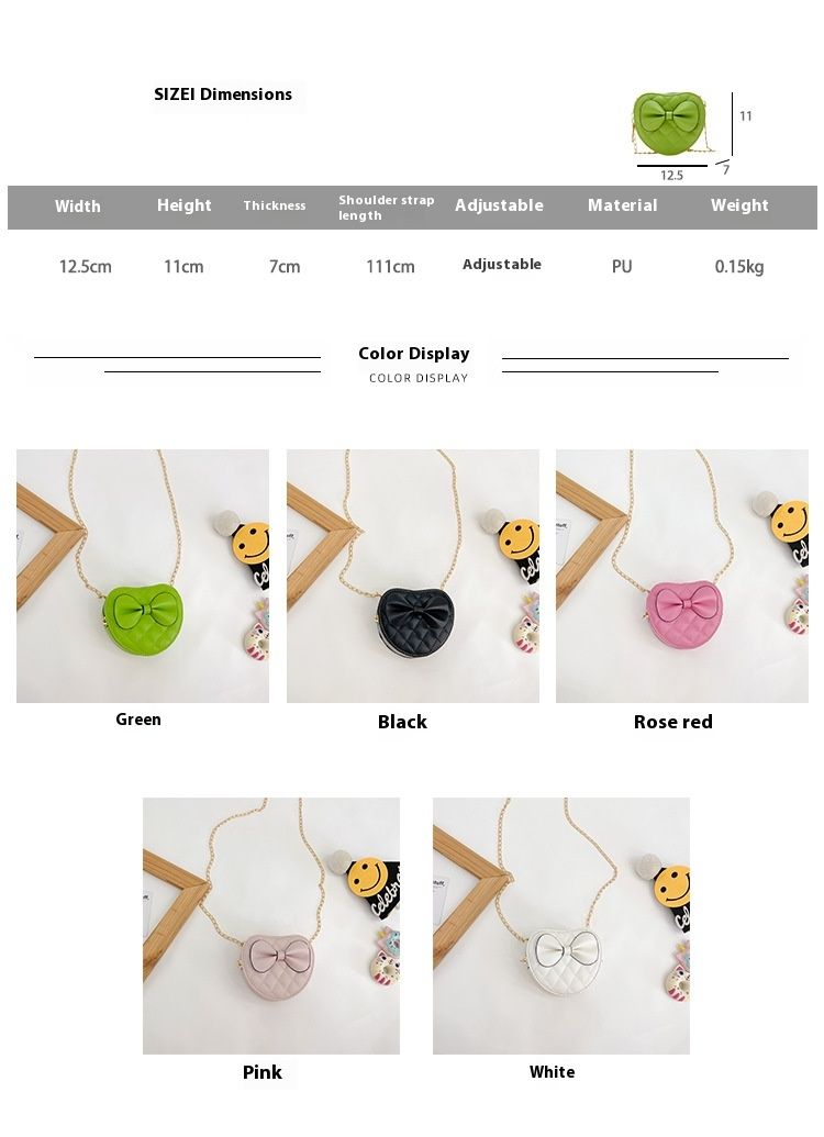 Girls children's hanging women's bow small mini zero wallet, cross bag, diagonal shoulder bag_voghion.com