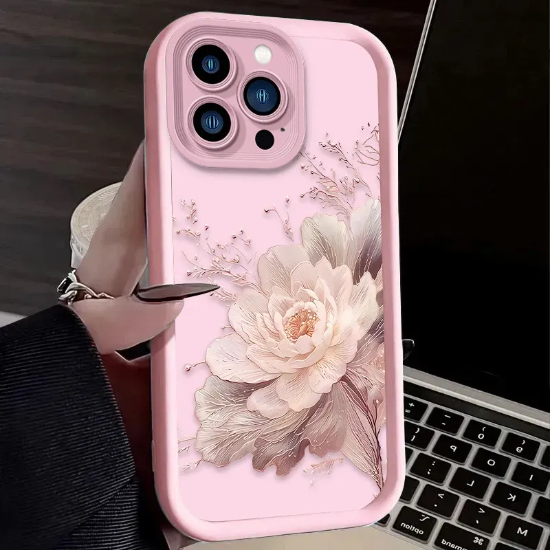 Beautiful Lotus Flower Case For IPhone 16 15 14 13 12 11 Pro Max X XS X S Max XR SE 2020 7 8 Plus Printing Soft Silicone Cover_voghion.com