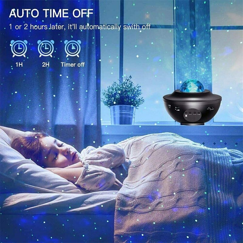 Bluetooth mūzikas LED zvaigžņu debesu projektors Galaxy zvaigžņotā nakts gaisma bērnu istabai guļamistabai_voghion.com