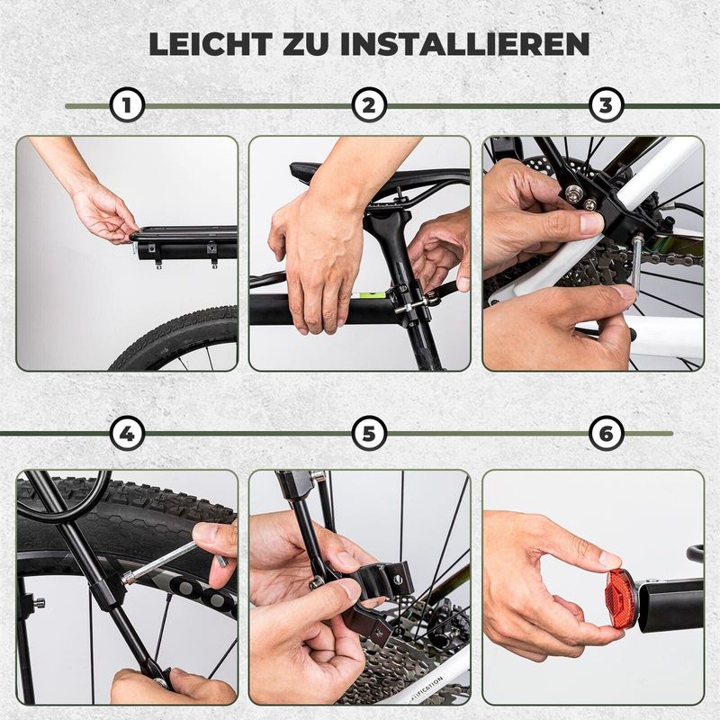 ROCKBROS Porte-bagages de vélo en aluminium avec clé à molette réfléchissante 24-29'' Citybikes_voghion.com