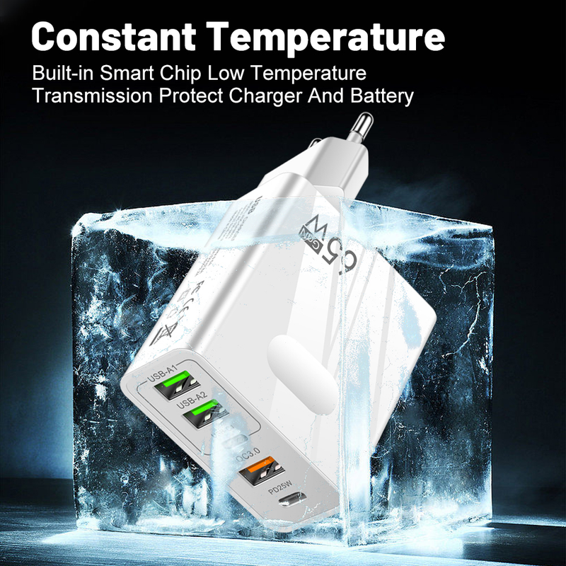 USB 65W char GaN hızlı char C tipi iPhone 14 Samsung Xiaomi cep telefonu char adaptörü taşınabilir için uygun_voghion.com
