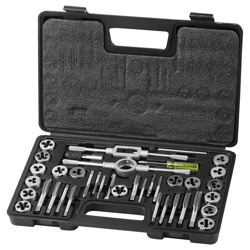 Tap And Die Set, 40-Piece Include Metric Size M3 To M12, Bearing Steel Taps And Dies, Essential Threading Tool For Cutting External Internal Thread_voghion.com