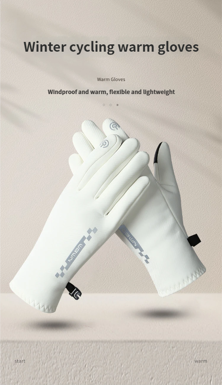 Rękawiczki Skin Feel dla kobiet, zimowe, ciepłe, z polarową podszewką, pogrubione, do jazdy na rowerze elektrycznym, antypoślizgowe, odporne na zimno, wodoodporne_voghion.com