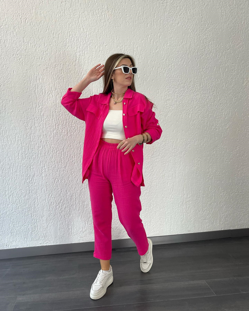 Γυναικεία Ρούχα Plus Size Διπλή στρώση Crepe Loose Μεγάλο Πέτο Μακρυμάνικο Πουκάμισο Casual_voghion.com