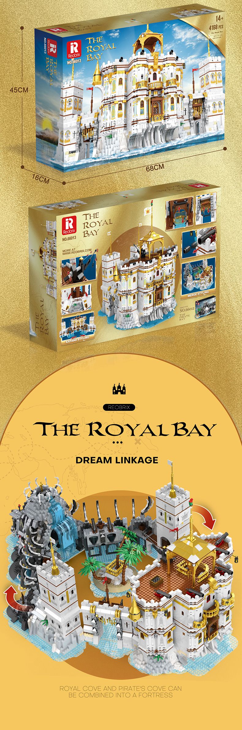 Pirate Ship Royal Bay Battleship Building Blocks Set – 800+ ABS Bricks, DIY Model Kit For Teens Creative Educational Toy For Home Decoration Display_voghion.com