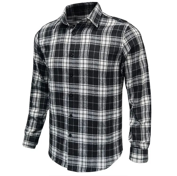 Frühling Herbst Neue Flanell Langarm Kariertes Hemd Männer Casual Lose Einreiher Revers Hemd Männlich Kostenloser Versand Artikel Für männer_voghion.com