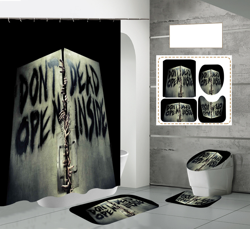 Halloween horror mão de sangue impressão digital de alta definição à prova d'água de poliéster divisor de banheiro curto_voghion.com
