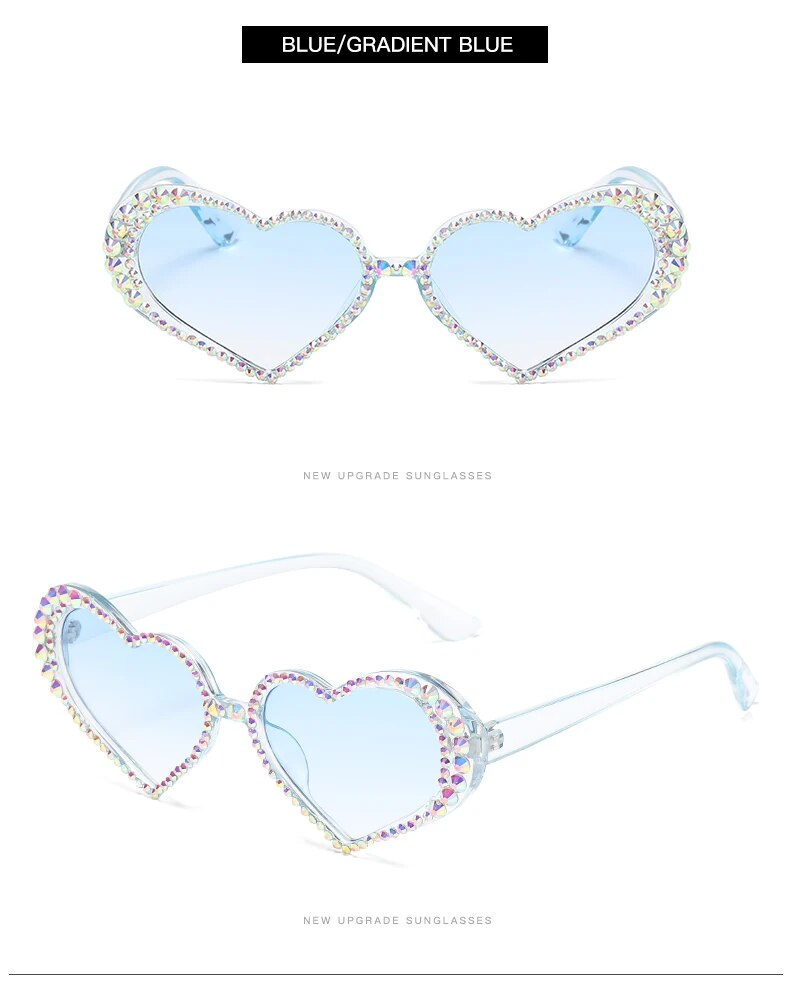 Nouvelles lunettes de soleil Water Diamond couleur bonbon Design femme punk grande monture lunettes pour femmes marque strass nuances_voghion.com