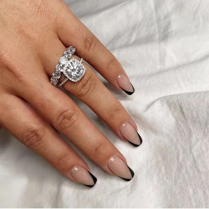 Anello da donna con diamanti a fila singola impilabile, versatile, 2025, Niche Design Sense Light Luxury Ins, da 5 mm_voghion.com