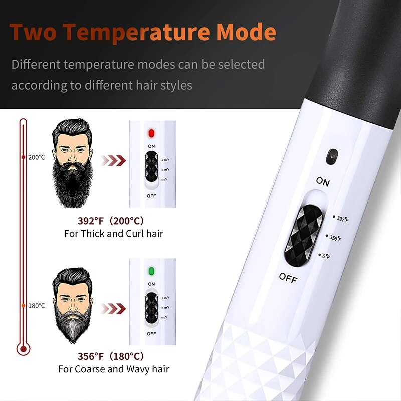 Brush Professional Beard Straightener Multifunctional Straightening Comb Hair Curler Quick Heating Styling Tools_voghion.com