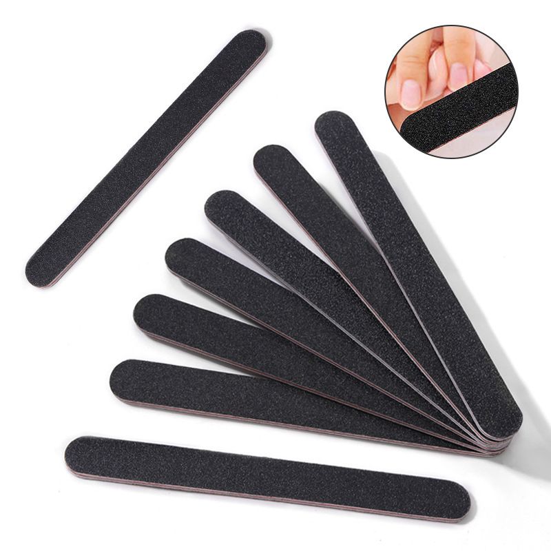 Nail Files & Buffers Double Sided Frosted Shaping Polishing Strips Black Nail Art Nail File Manicure Sandpaper File Strips_voghion.com