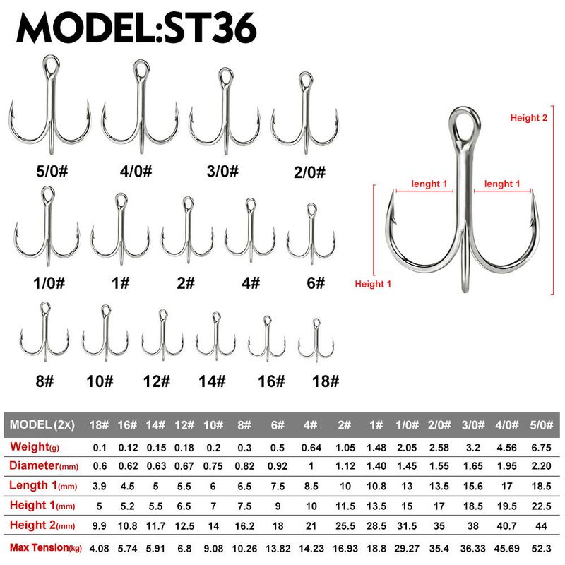 Lure Treble Bright Tin Fish With Barbs Triple Anchor Double Reinforced High Carbon Steel Bait Hook Fishing Gear_voghion.com