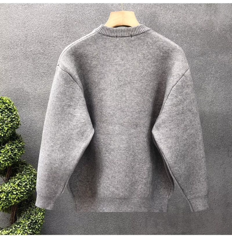 Suéter de punto para hombre, otoño e invierno. Cárdigan de punto para hombre, color liso, abierto al frente, para otoño e invierno (negro, caqui, gris)._voghion.com