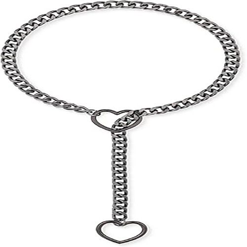 Collana con catena cubana punk fatta a mano in acciaio inossidabile con anello a forma di Y in stile lusso largo_voghion.com