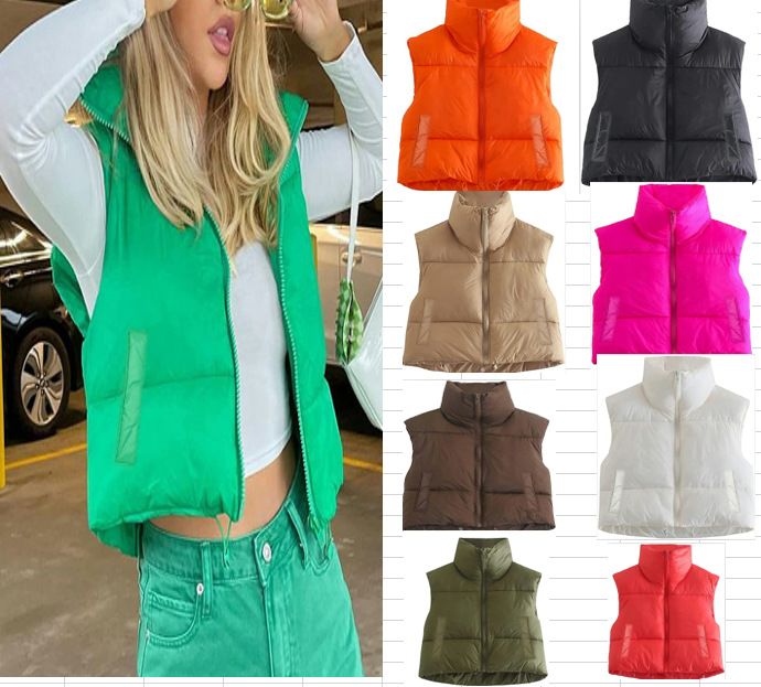 Women's Clothing Puffer Vest With Stand Collar - Thickened Quilted Sleeveless Jacket For Winter & Fall_voghion.com
