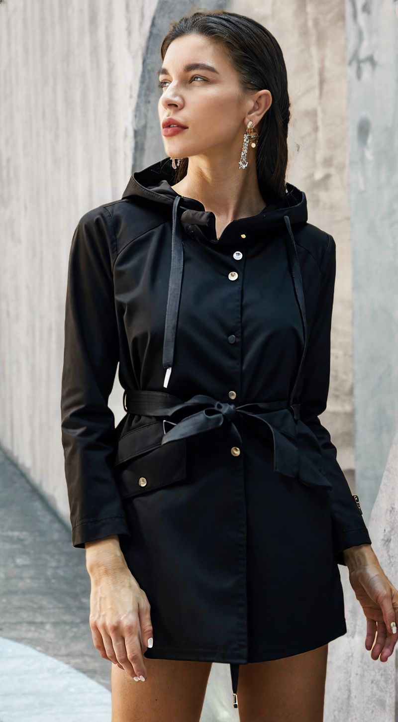 Autumn Winter New Water-Resistant Hooded Women's Casual Long Loose Plus Size Outdoor Trench Coat Versatile_voghion.com