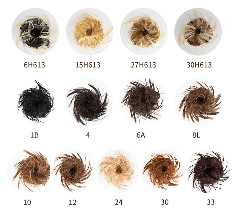 Alileader Elastico per capelli Elastico Ciambella Sintetico Coda corta riccia Estensioni Scrunchie disordinato Chignon Bun_voghion.com