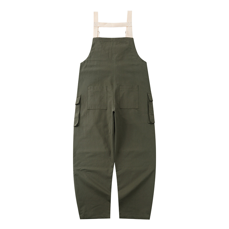 Calça cargo retrô masculina, larga e justa, com bolsos grandes e calça casual_voghion.com