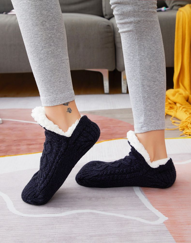 Unisex skarpetki plus aksamitne grube zimowe damskie skarpetki dla dorosłych klej do spodni dla dorosłych ciepłe skarpetki domowe skarpetki męskie ochraniacze na buty_voghion.com