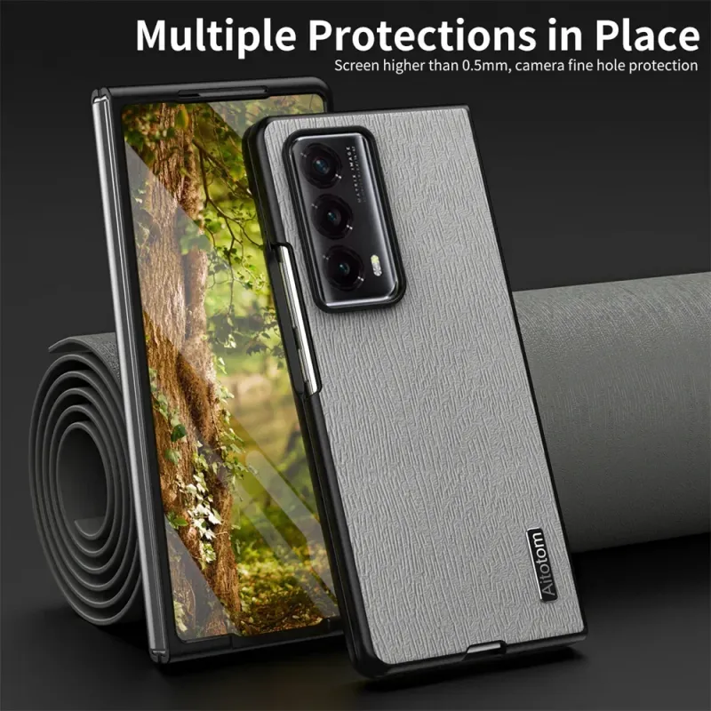 Carcasă din piele cu model de lemn VS2 VS V2, carcasă de protecție subțire și rezistentă la șocuri pentru Honor Magic V 4G 5G_voghion.com