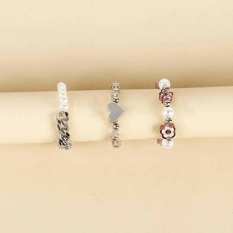 Set di gioielli da donna, estate, tendenza, in argento, a forma di cuore geometrico, confezionati singolarmente, con anello di perle_voghion.com