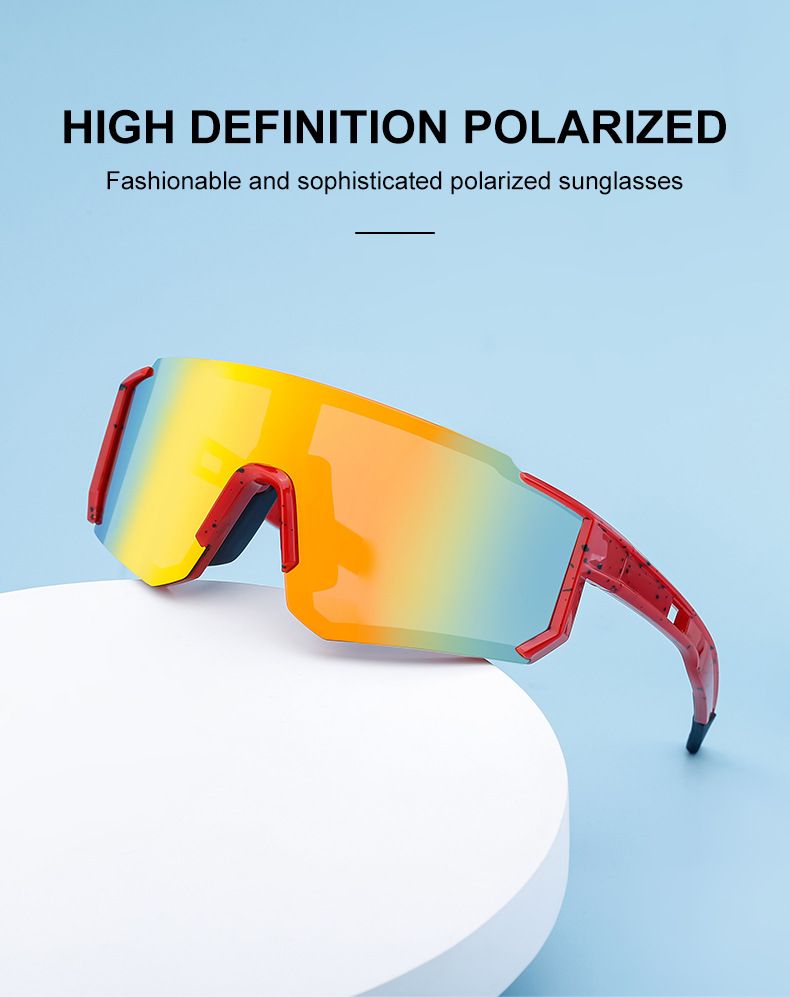 Polarisierte Sonnenbrille mit quadratischem Rahmen für Herren, winddichte Sonnenbrille zum Reiten im Freien_voghion.com