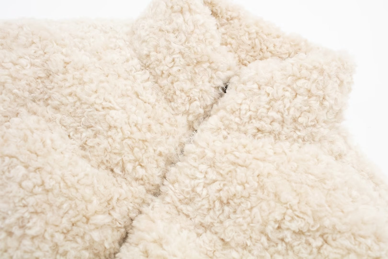 Women's fleece short slim-fit padded jacket jacket_voghion.com