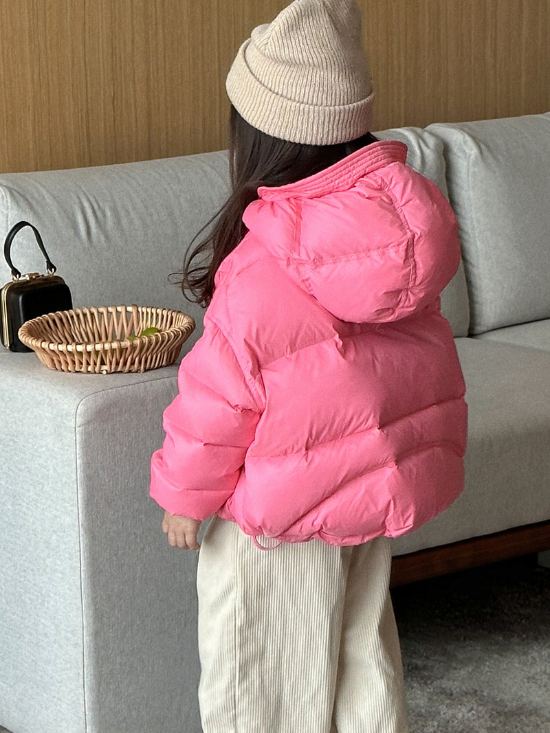 Daunenjacke für Mädchen, 90, weiße Entendaunen, dick, warm, kurz, stilvoll, Wintermantel für Kinder_voghion.com