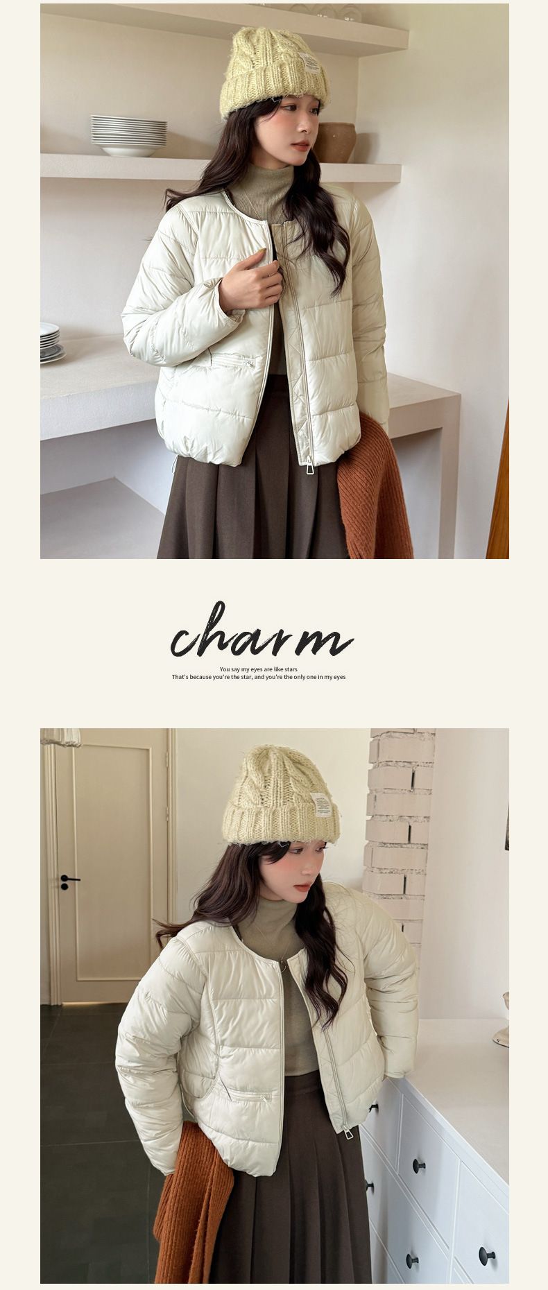 Vestiti invernali alla moda con scollo rotondo e imbottitura in cotone per tenerti al caldo, leggeri e corti, vestiti imbottiti in cotone per le donne_voghion.com