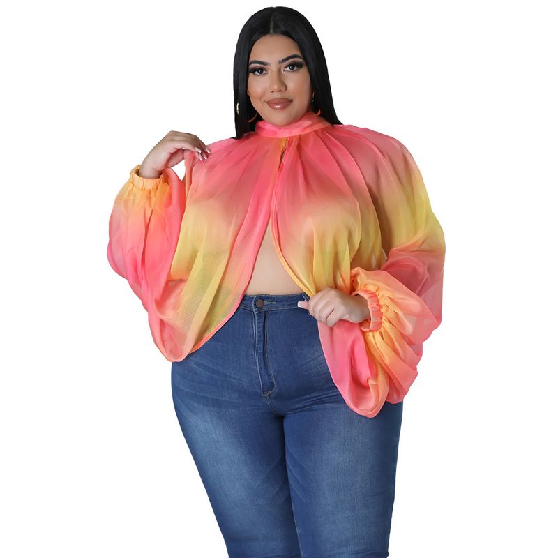 Damen-Oberteil in Übergröße, Übergröße, Damenbekleidung, Rundhalsausschnitt, offener Rücken, Chiffon-Schnüroberteil für Damen_voghion.com