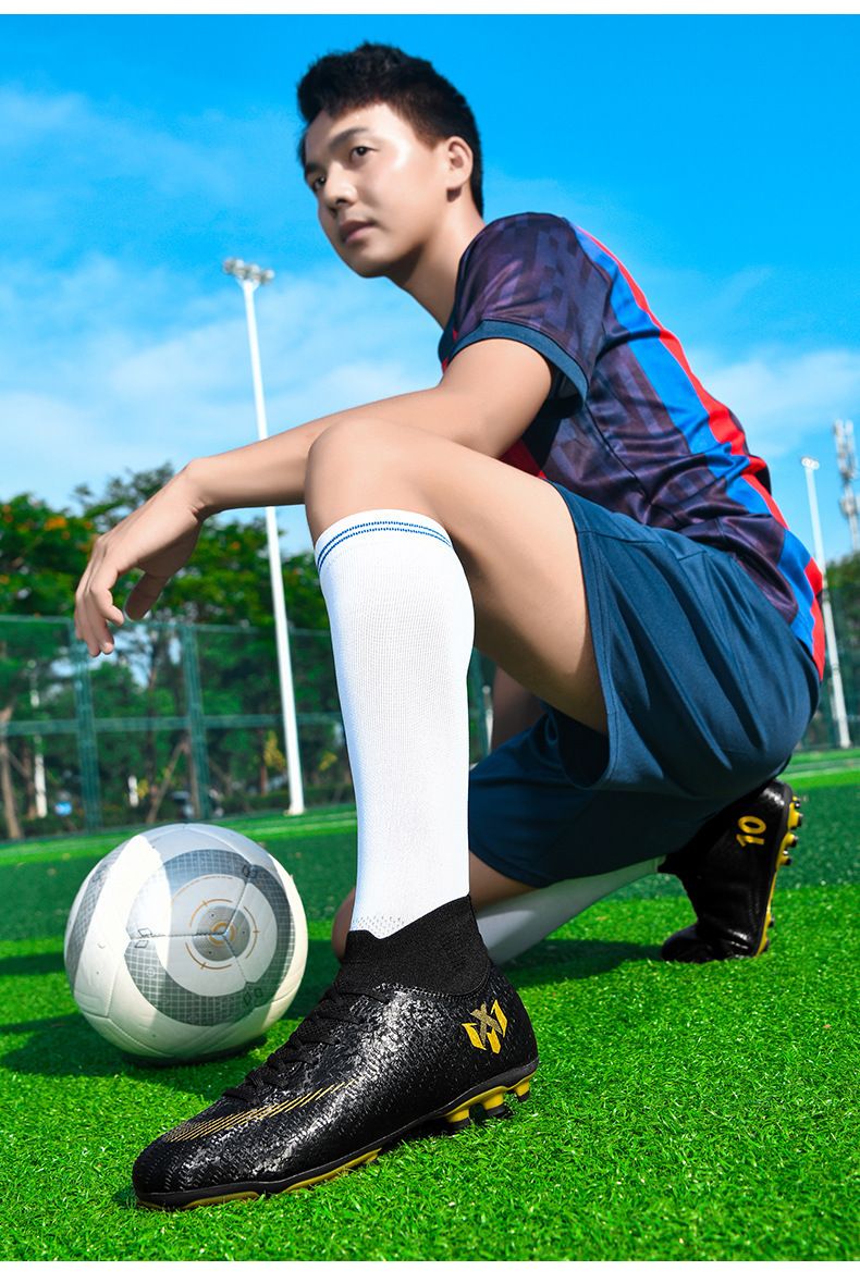 Scarpe da calcio per ragazzi e ragazze, per studenti, da gioco in erba, da allenamento, con punta lunga, FG, da ginnastica con punta schiacciata_voghion.com