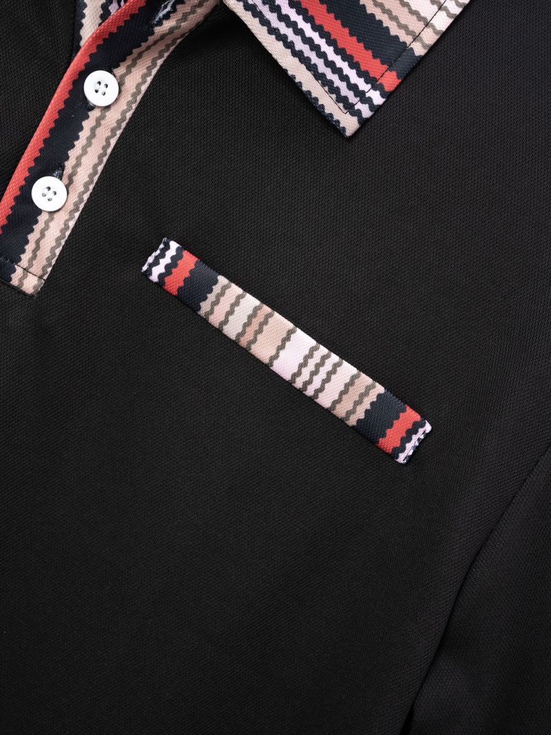 Abbigliamento da uomo, nuova maglietta casual versatile con tasca sul petto e bottoni abbinati al colore, polo_voghion.com