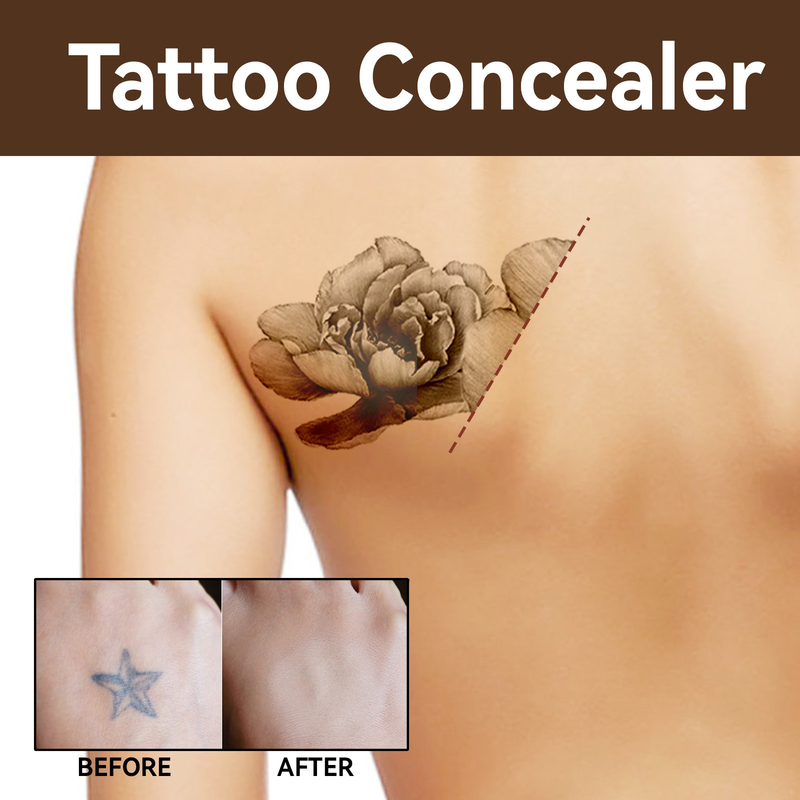 Corrector pentru tatuaje EELHOE pentru a acoperi cicatricea tatuajului pete de semn de naștere, rezistent la apă, invizibil, pentru strălucire, corector în două culori_voghion.com