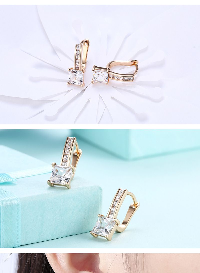 Women's Jewelry Fashion Zircon Earrings K Gold Zircon Accessories_voghion.com