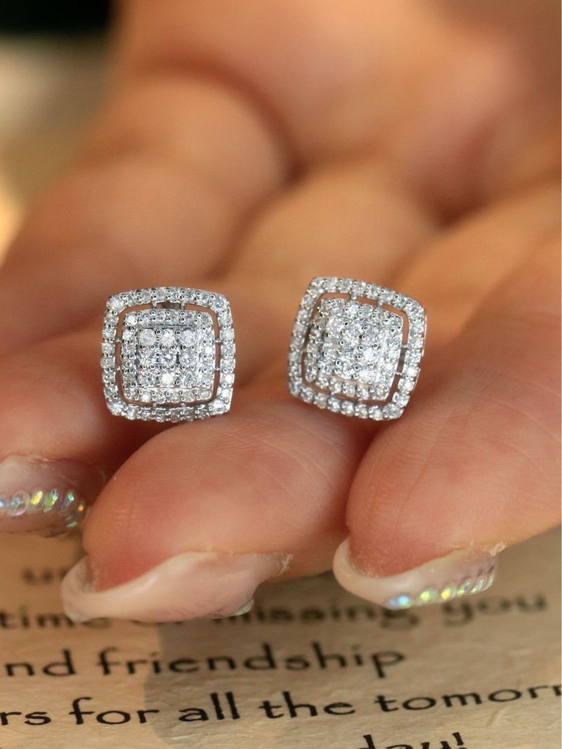 Klasiski kvadrātveida hiphopa cirkona auskari vīriešiem, vienkārši luksusa cukura kubiņu auskari, karsti pārdodami auskari_voghion.com