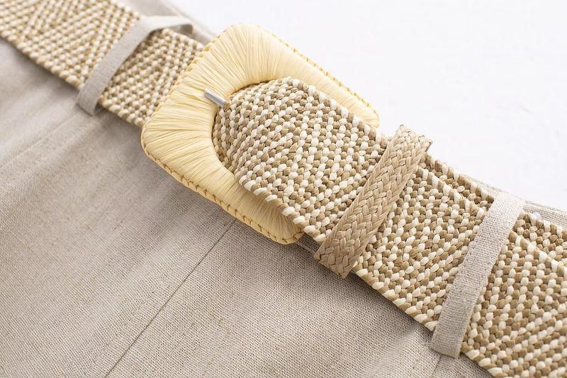 Dames 2024 Zomer Nieuwe Stijl met Riem, Linnen Gemengde Cape, Midi-jurk_voghion.com