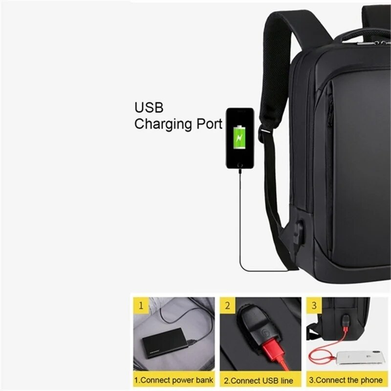 Rucsac elegant pentru notebook de 15,6" pentru bărbați, impermeabil, la modă, nou_voghion.com