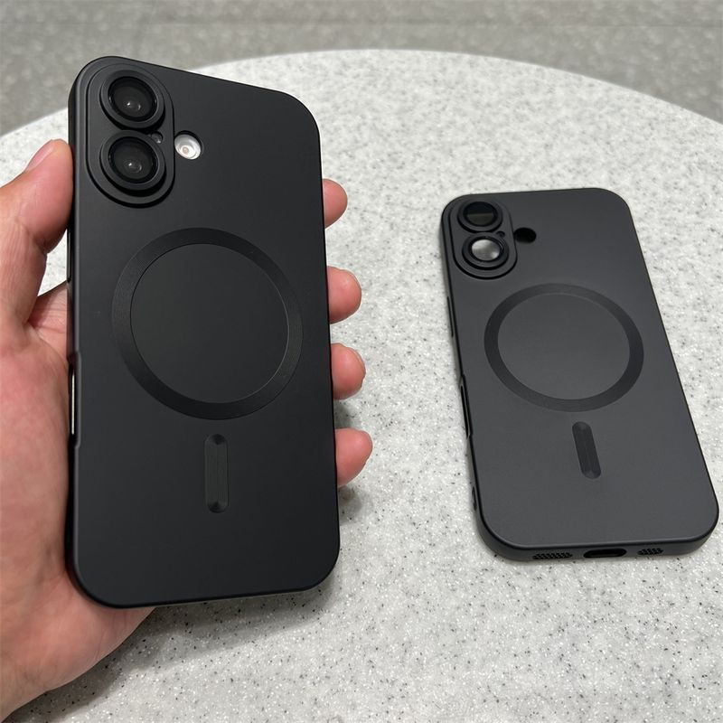 Custodia di ricarica wireless magnetica opaca di lusso per iPhone 16 15 14 Pro Max Plus 13 12 11 XR X XS 7 8 Cover antiurto_voghion.com