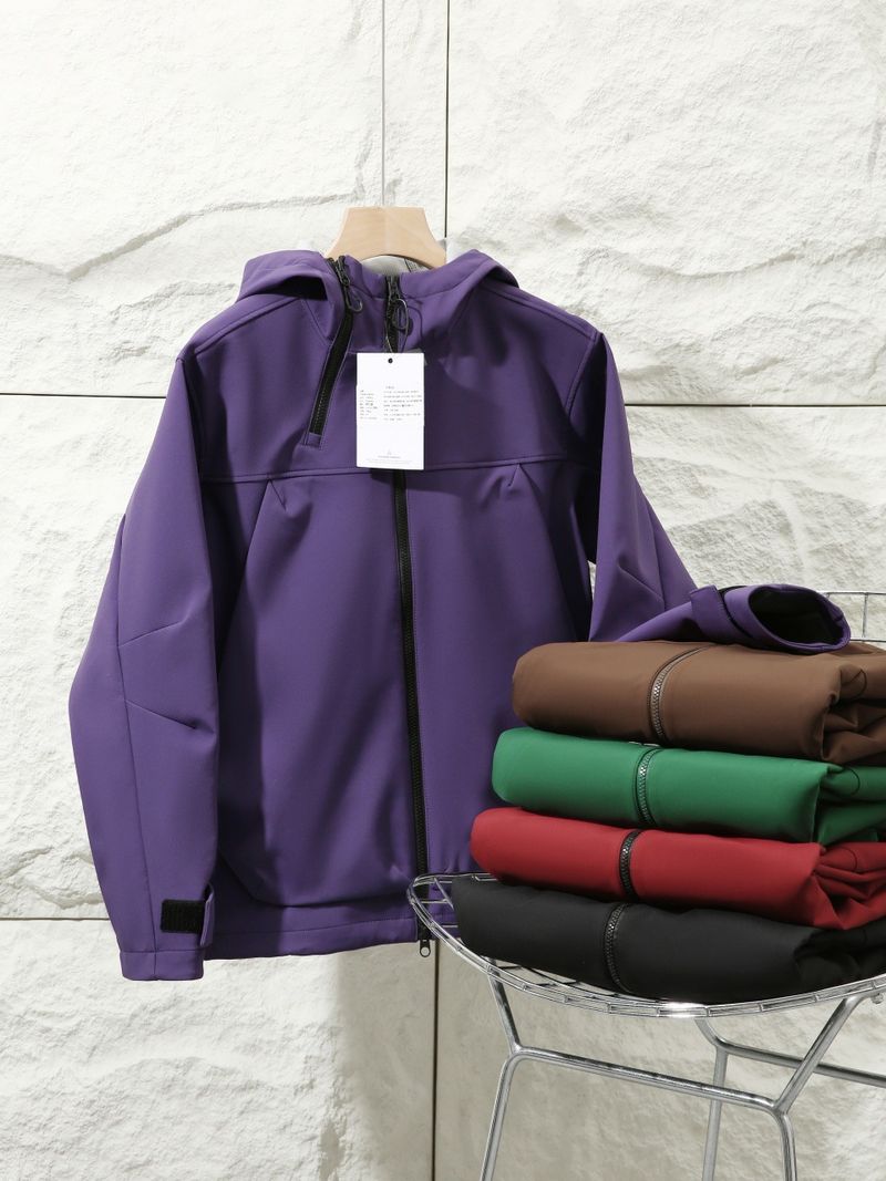 Giacca softshell unisex - Giacca da esterno con cappuccio antivento e impermeabile per escursioni e avventure urbane (S-XXL, 6 colori)_voghion.com