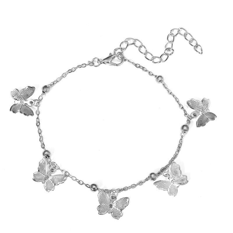 Braccialetto con ciondolo a farfalla di vendita calda selezionato con stile semplice ed elegante, catena per piedi da spiaggia, gioielli per piedi, accessori artigianali a forma di farfalla cava_voghion.com