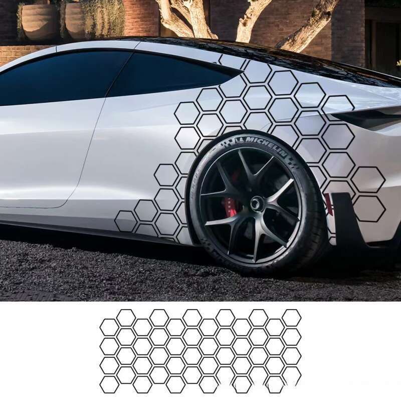 Universele auto-decoratiesticker met honingraatmotief voor taillelijnaanpassing_voghion.com