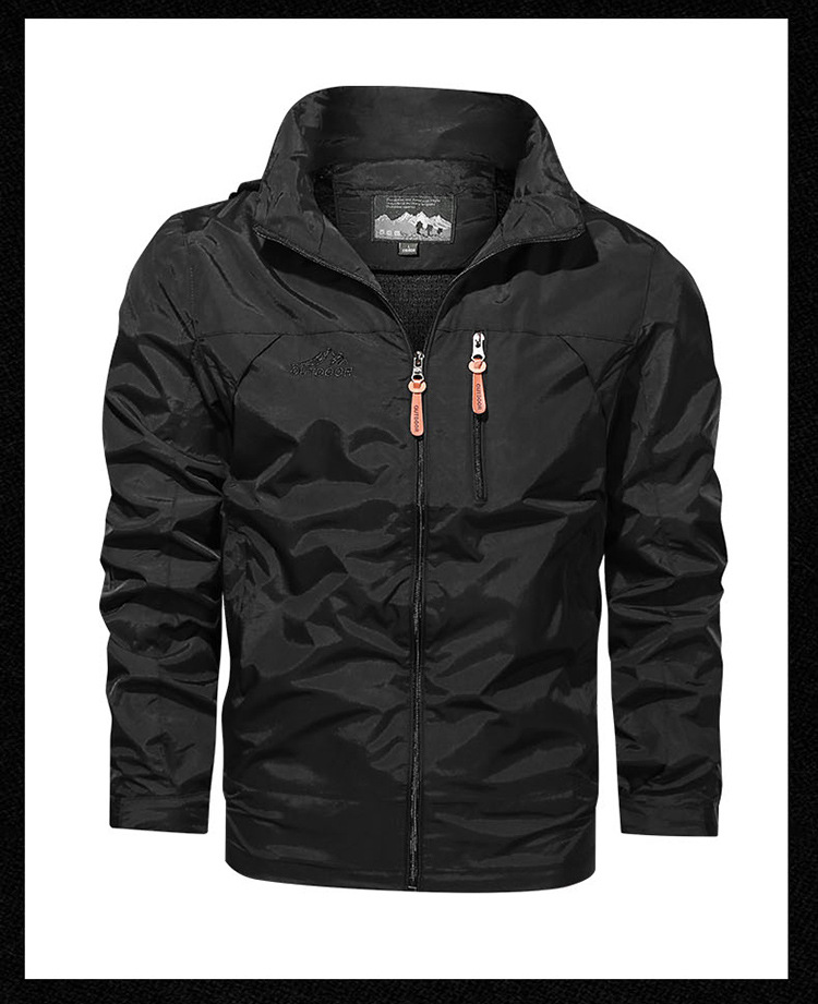 Men's sport coat Men's solid color casual windproof waterproof jacket winter hardshell jacket_voghion.com