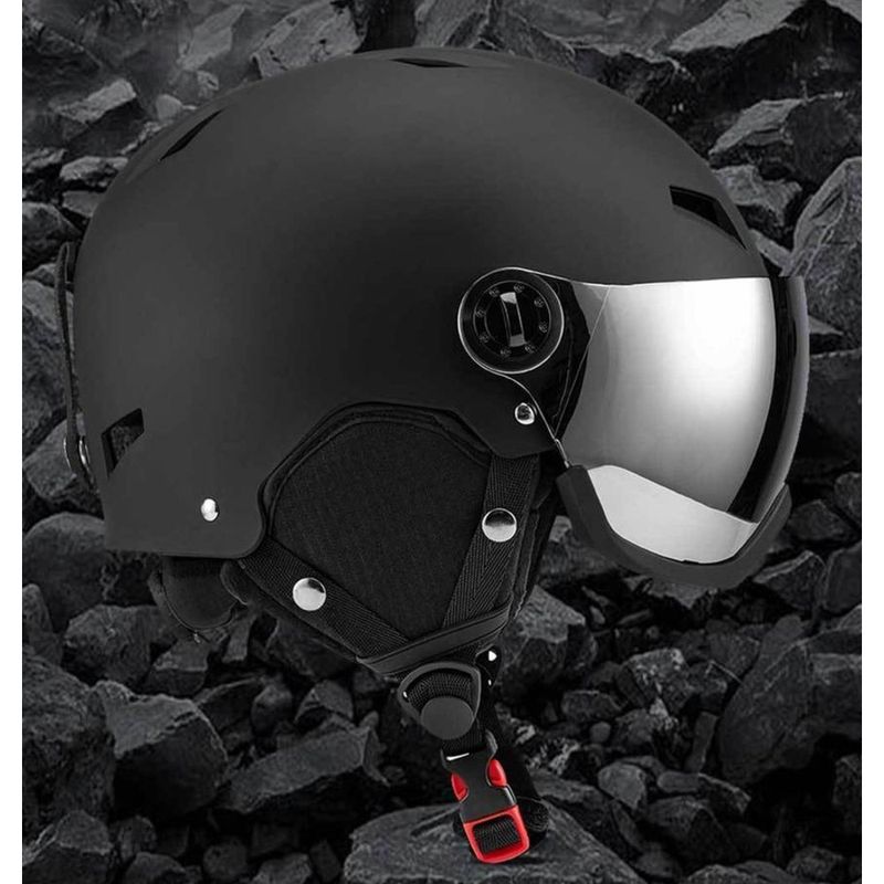 Horntour Professional Skihelm mit Einzel- und Doppelfinish, integrierter Wärmeschutzbrille und Antikollisionsschutz für Erwachsene_voghion.com