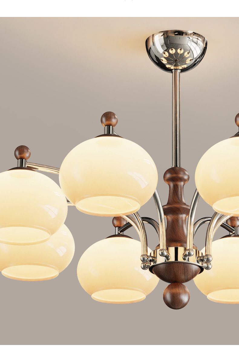 Lustre de salon, modèle 2025, style vintage français, luminaire suspendu pour salle à manger, style américain créatif, en bois massif_voghion.com