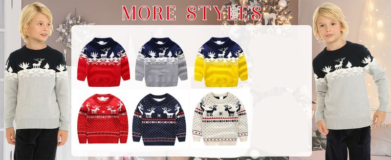 Pull en tricot doux pour enfants, motif dessin animé, unisexe, avec imprimés amusants (100-140 cm)_voghion.com