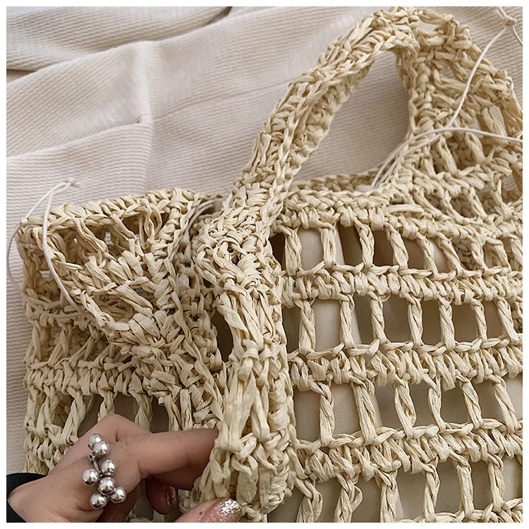 Damentaschen Direkt ab Werk liefern neue, modische, gewebte Tasche mit großer Kapazität für Damen, einfache Umhängetasche aus Stroh_voghion.com